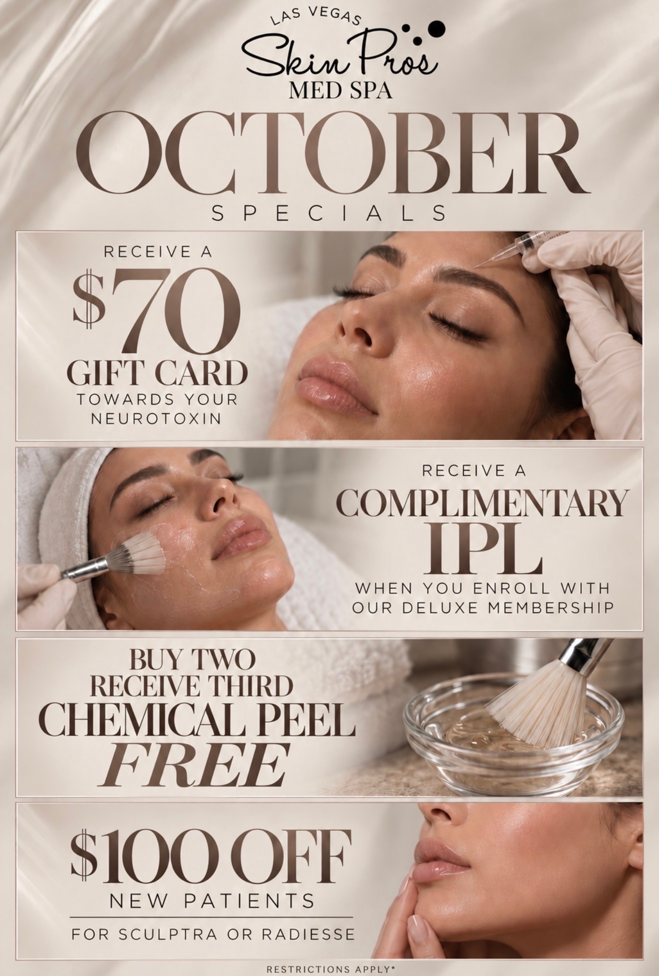 Las Vegas Skin Pros October specials, restrictions apply